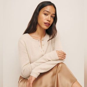Clara Cashmere Crew Cardigan (oatmeal)